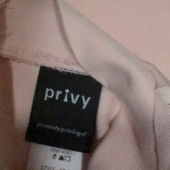 Privy Blush Pink High Neckline Mesh Cutout Midi Dress NWT - Picture 8 of 9